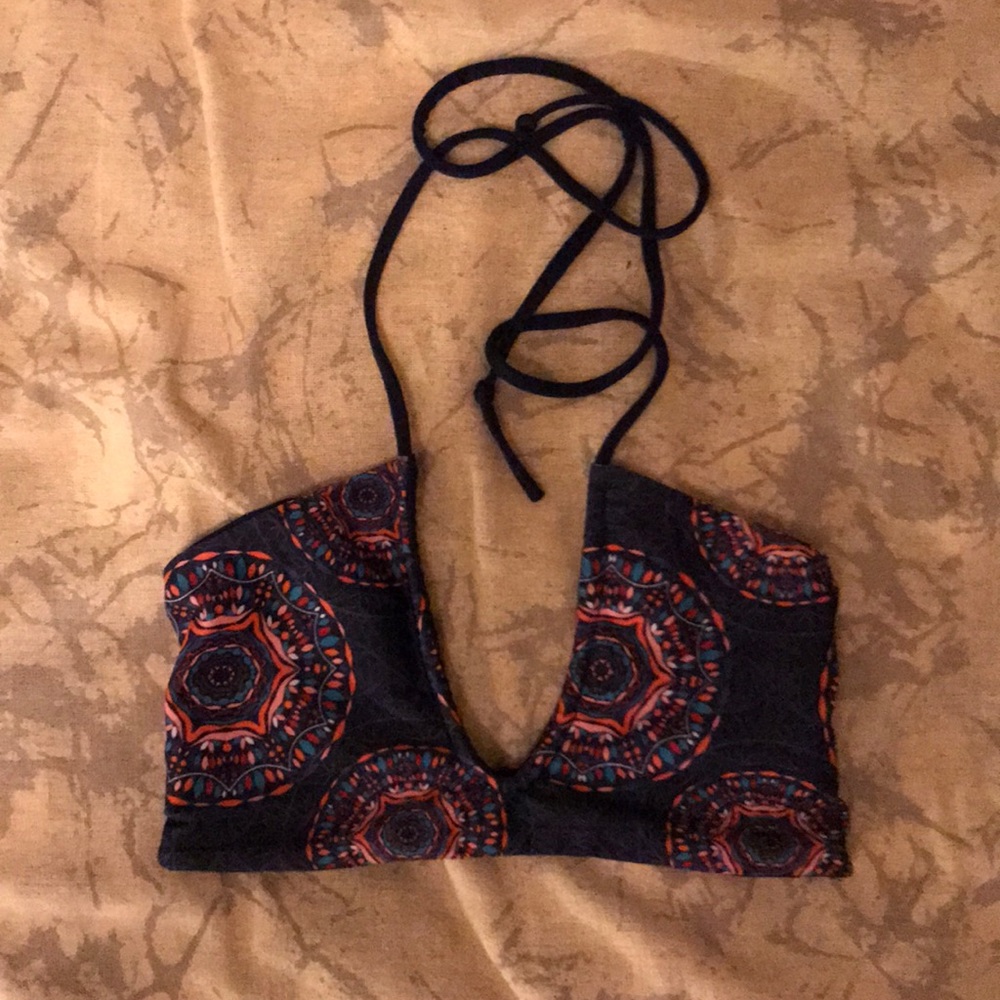 BOHEMIAN DEEP V HALTER SWIM TOP